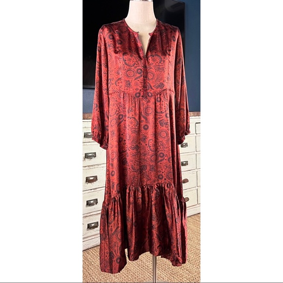 Johnny Was Asteria 100% Silk Midi Dress S - Picture 5 of 12
